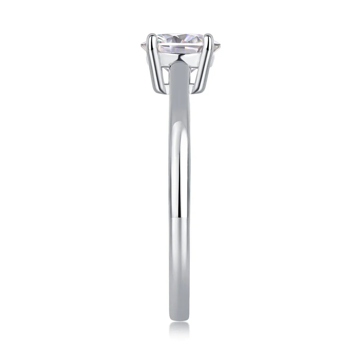 Heart-shaped 1 carat moissanite wedding ring set S925 silver platinum-plated with gift box