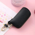 Waterproof black PU key case with zipper closure for key storage