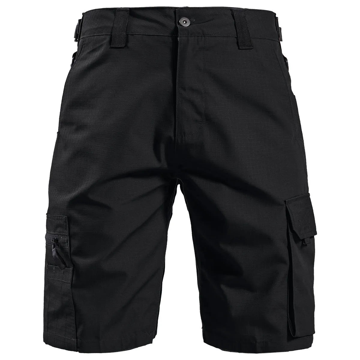 Tactical camouflage cargo shorts for summer training, knee-length, straight-leg, in army green colour, size 30-40
