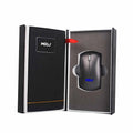 Folding wireless charging mouse pad set with cloth surface, compact mouse, and handbag.