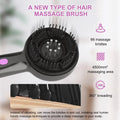 Anti-leak hair brush massage instrument in black with USB charging port and mechanical control buttons