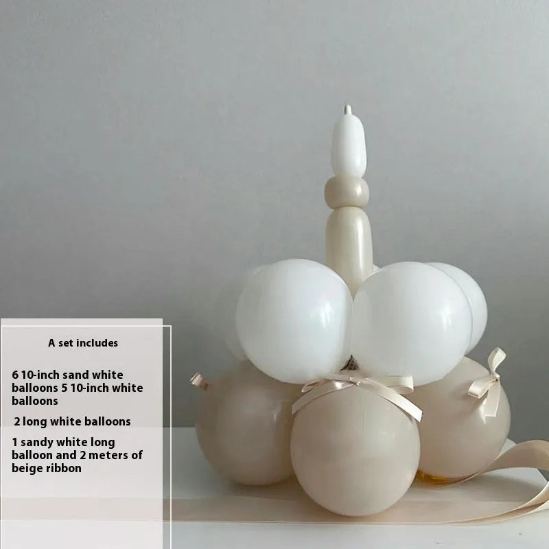 Round DIY balloon bouquet cake decoration kit with ten style options for party celebrations
