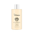 A bottle of mild pet shampoo for dogs and cats, available in 100ml and 300ml sizes.