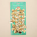 5 cm polyester Christmas bow in red gold and silver colours for tree decorating