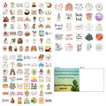 Pack of 50 assorted printed graffiti stickers with removable backing for personalising items.