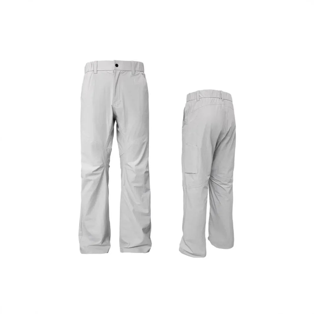 Men's casual trousers with 3D cutting design in straight-leg fit showing medium-elastic waistband