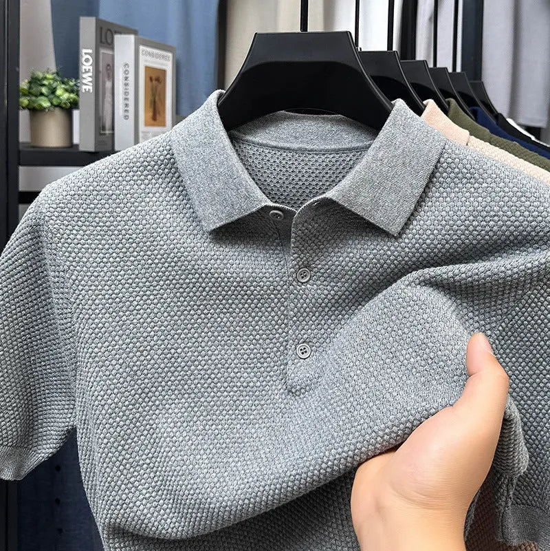Men's loose fit cotton short sleeve pullover sweater in various colours and sizes