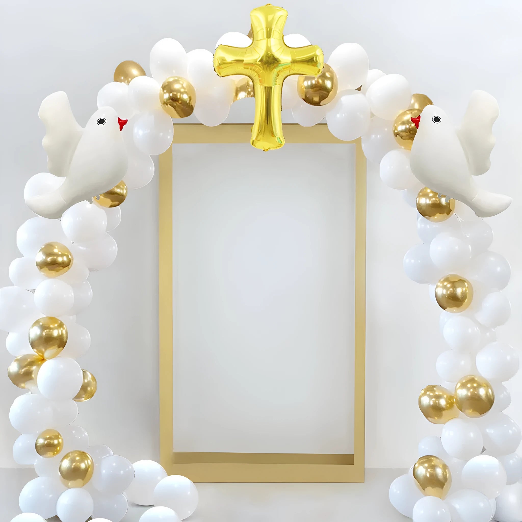 Balloon Arch Kit 120PCs Cross White Dove Balloon Set for Wedding Birthday Party Decoration, 10 Inch Oxford Cloth Cartoon Animal Shape Balloons