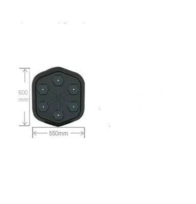 Black smart boxing machine with Bluetooth connectivity and included boxing gloves on EVA construction base