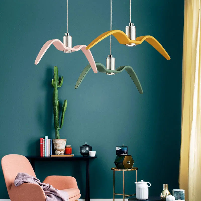 Nordic postmodern macaron design LED chandelier in 320mm diameter with multiple colour options