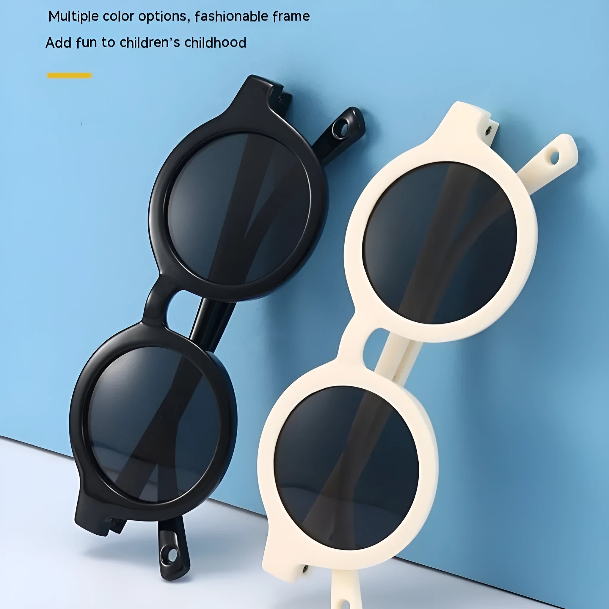 Children's round sunglasses for 0-3 year olds with UV400 protection, shown in a selection of colours.