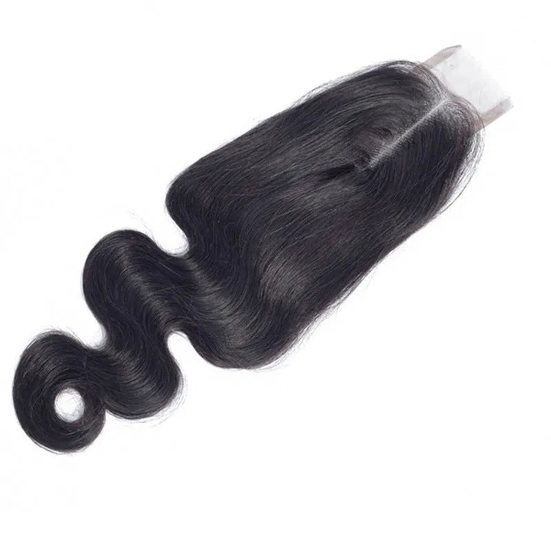 Straight natural colour human hair wig for women, shown in long length.