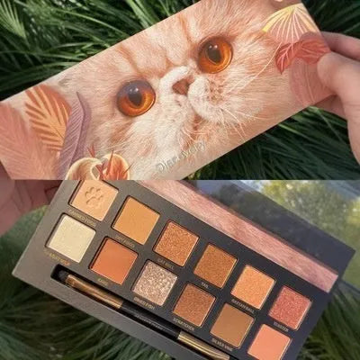 Explorer twelve-colour animal theme eyeshadow palette with twelve pressed powder shades