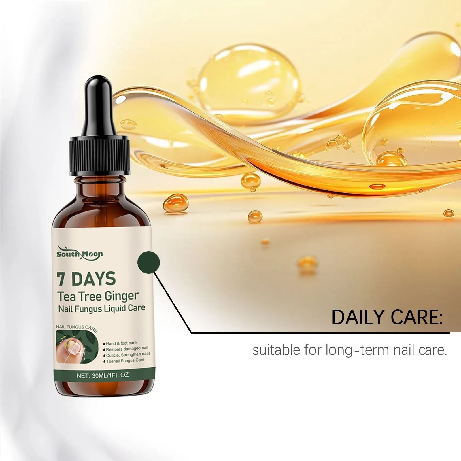 30ml nail care solution bottle with brightening and nourishing formula