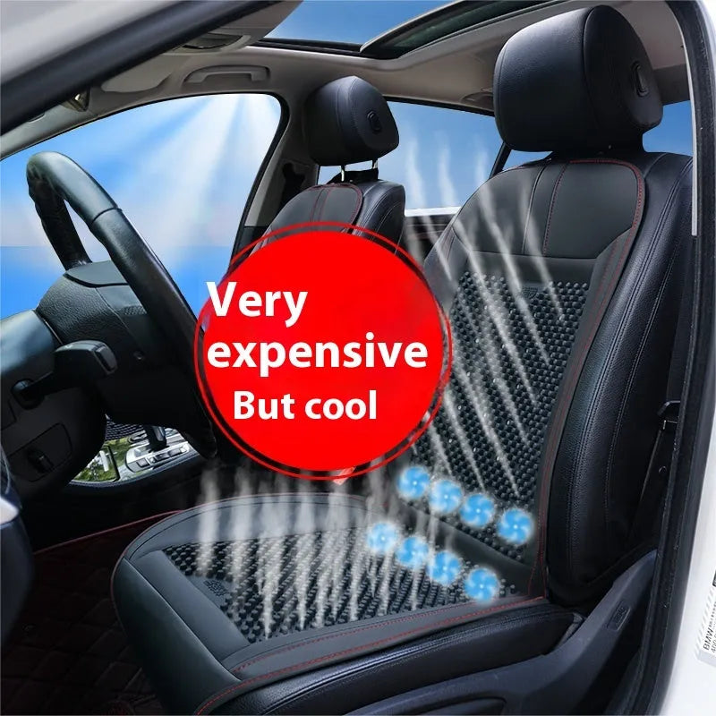 Black car seat ventilation cushion with 4 fans for 12v vehicles, without backrest