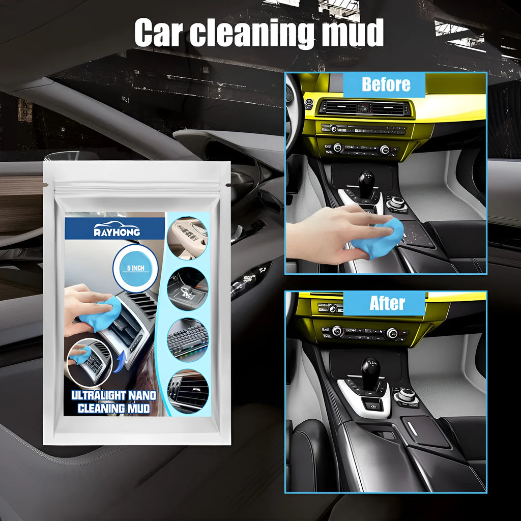 Car interior cleaning mud for dust removal from vents and gaps.