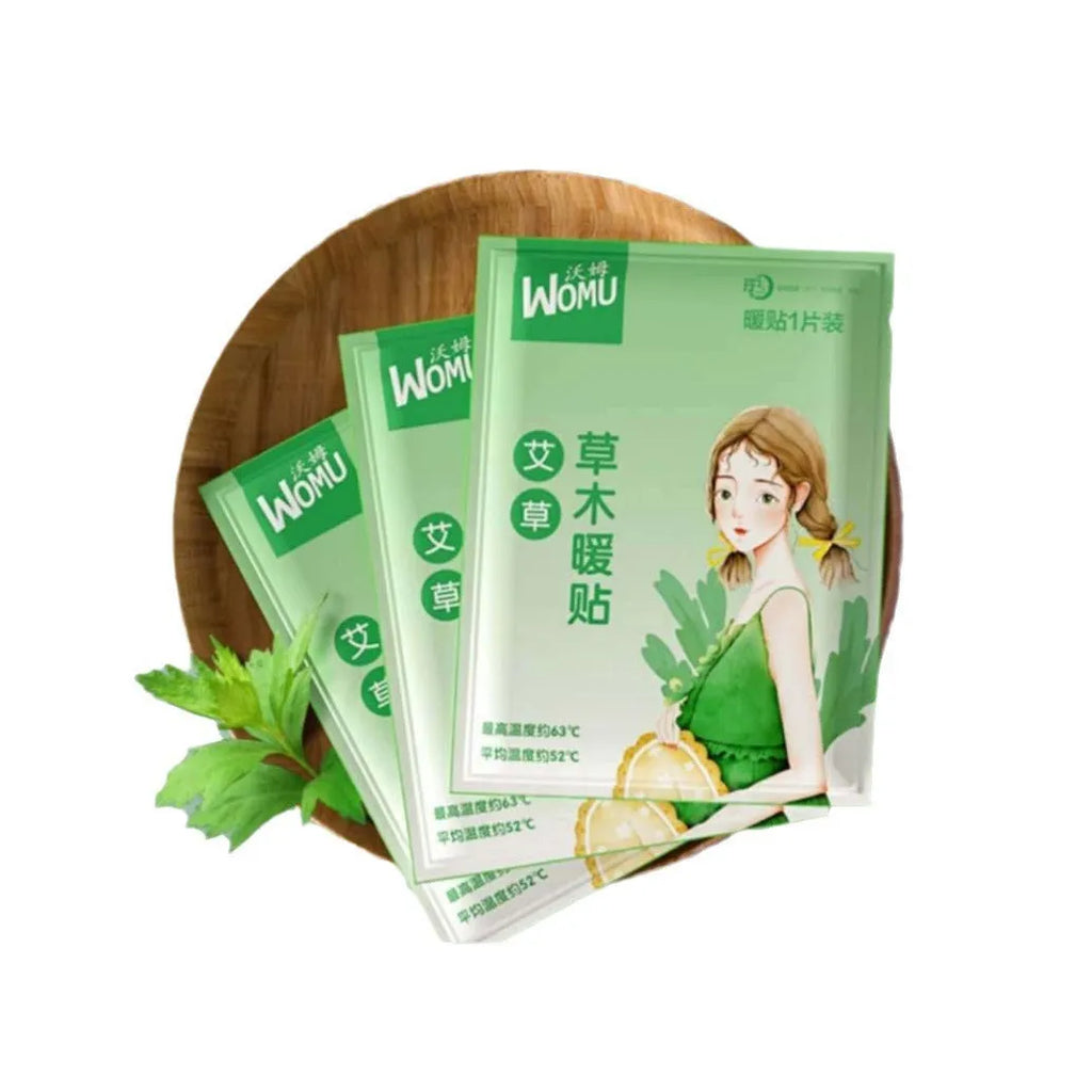 Self-heating argy wormwood warming plaster for menstrual comfort with adhesive backing