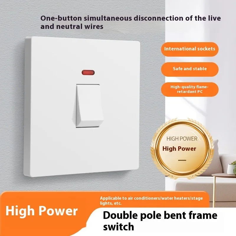 Industrial water heater air conditioner switch with indicator light panel in gold, grey, or white