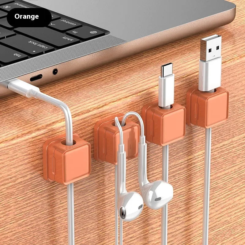 ABS data cable wall-mounted storage organiser 22mm x 22mm Black Orange for office car home kitchen