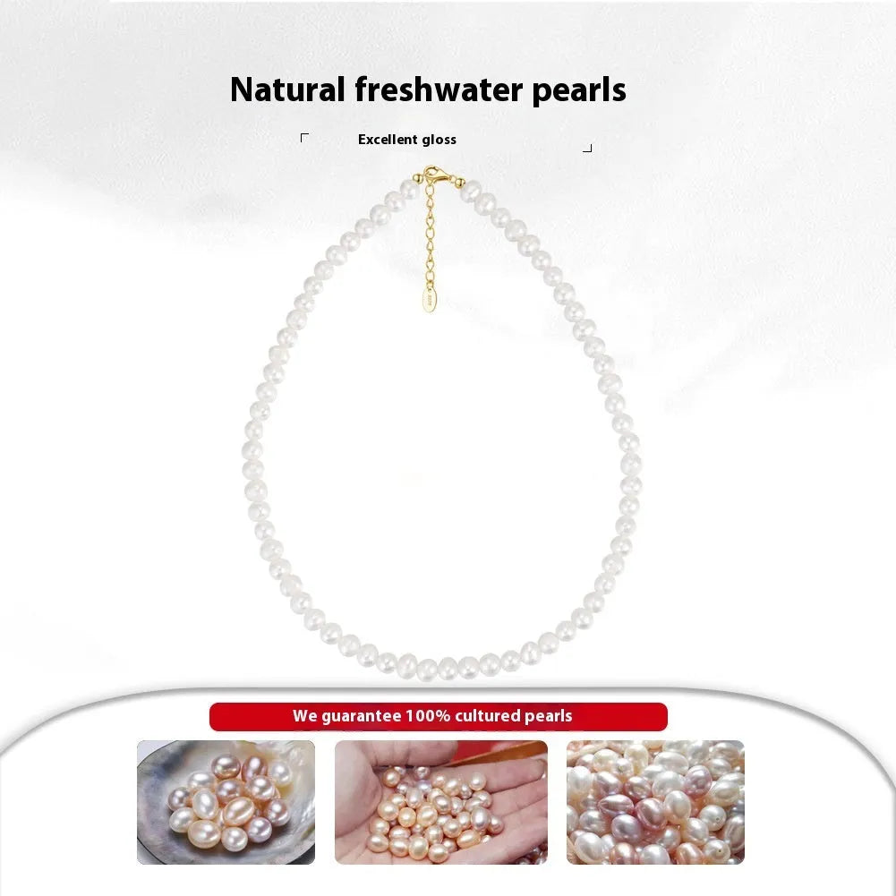 Women's sterling silver necklace with a 6-7mm freshwater pearl on an adjustable chain.