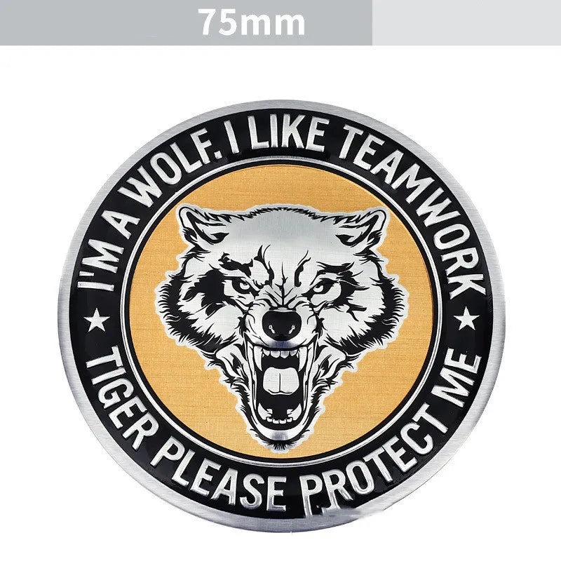 Aluminium car body stickers showing lion, eagle and tiger designs for vehicle decoration