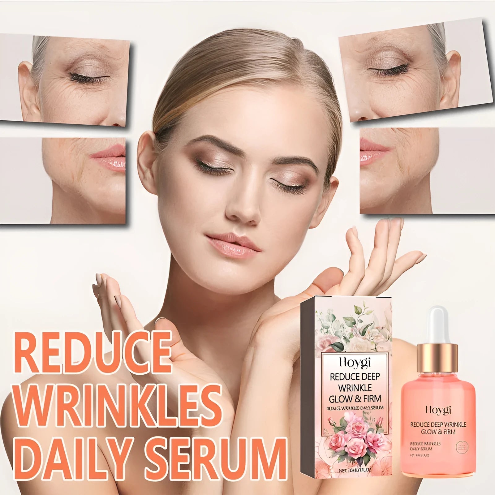 30ml rose essential oil bottle for facial skincare treatment targeting fine wrinkles