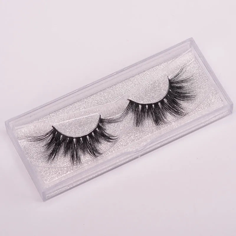Handmade 5D mink false eyelashes set with double-headed brush and black hair cap