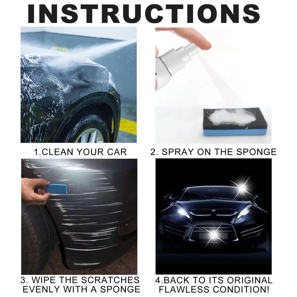 Car paint scratch repair spray canister with sealing glaze formula for automotive surface renovation