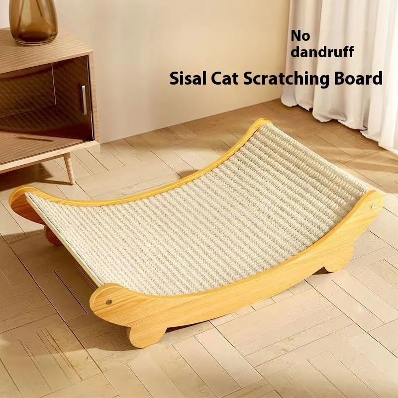 Sisal cat scratch board with replaceable blanket cover in pastoral style