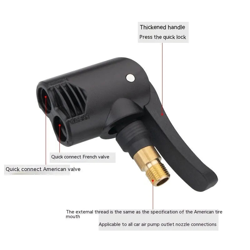 Two-in-one vehicle air conversion inflatable chuck connector with 16cm clarinet tube