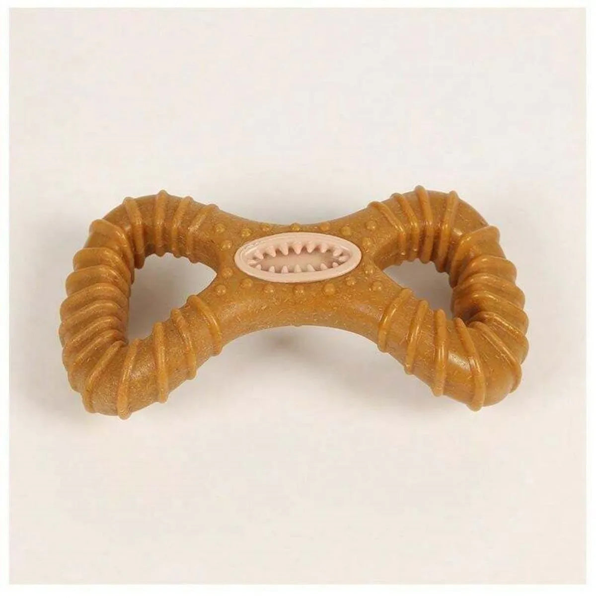 Dog chew toy bone in 8-shape and Y-shape designs with textured dental cleaning surfaces