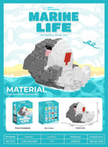 Marine small creature building blocks set of 12 plastic diamond particle models in colour box