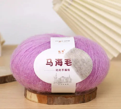 Mohair wool ball for DIY scarf knitting in multiple colour options