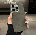 New high-grade solid colour suede phone case with frosted finish for iPhone models