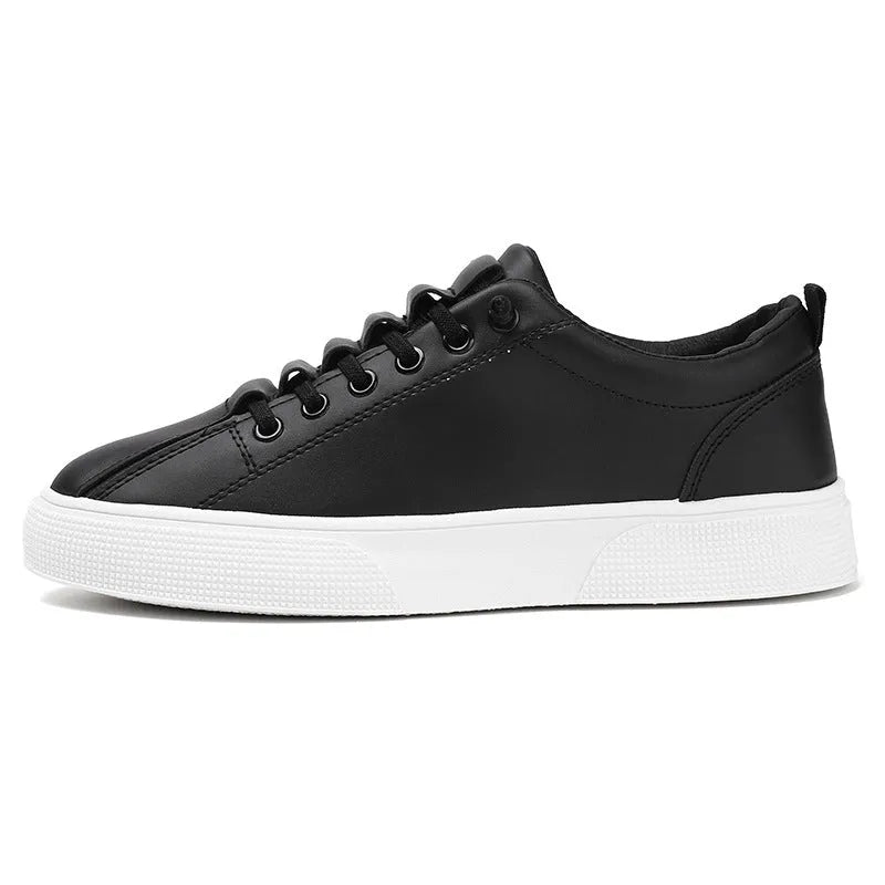 Men's low top mesh sports shoes, synthetic leather upper, ZJ106 black, flat heel, round toe