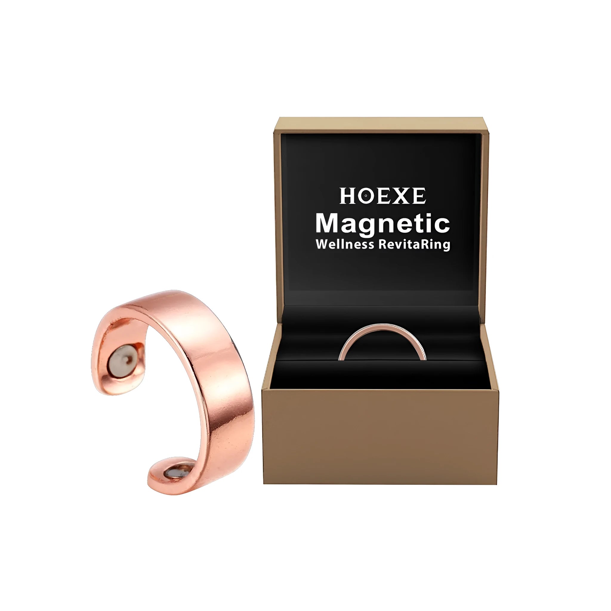Magnetic Wellness RevitaRing silver tone alloy ring with magnet, 2x2cm size on finger