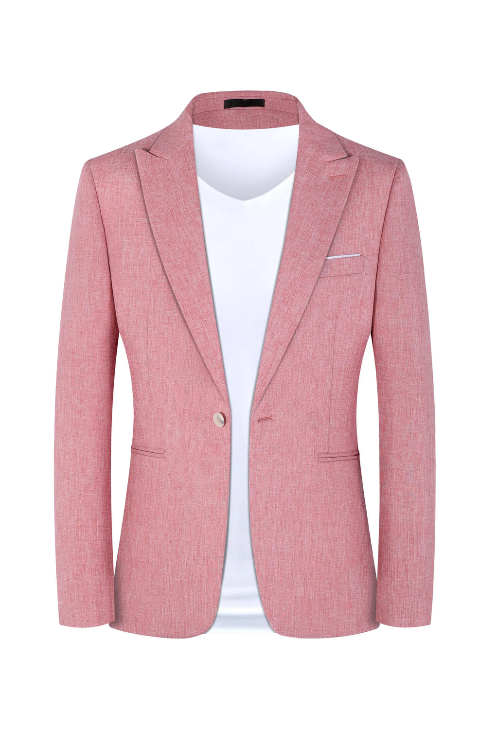 Men's western style casual suit jacket in pink and light blue options for spring and summer wear