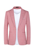 Men's western style casual suit jacket in pink and light blue options for spring and summer wear