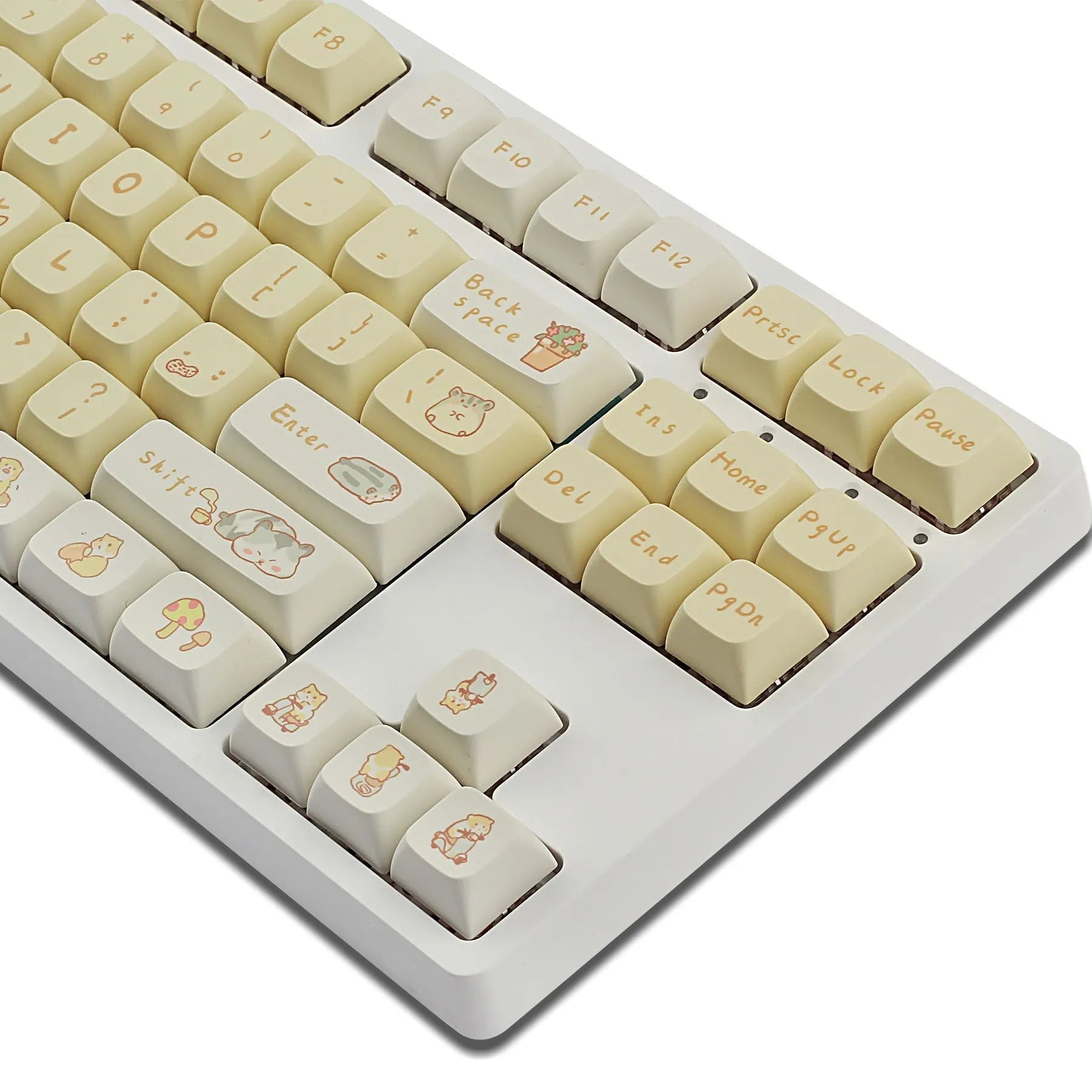 Mouse Grey and Yellow XDA profile plastic keycap set for 68% to 100% mechanical keyboards.