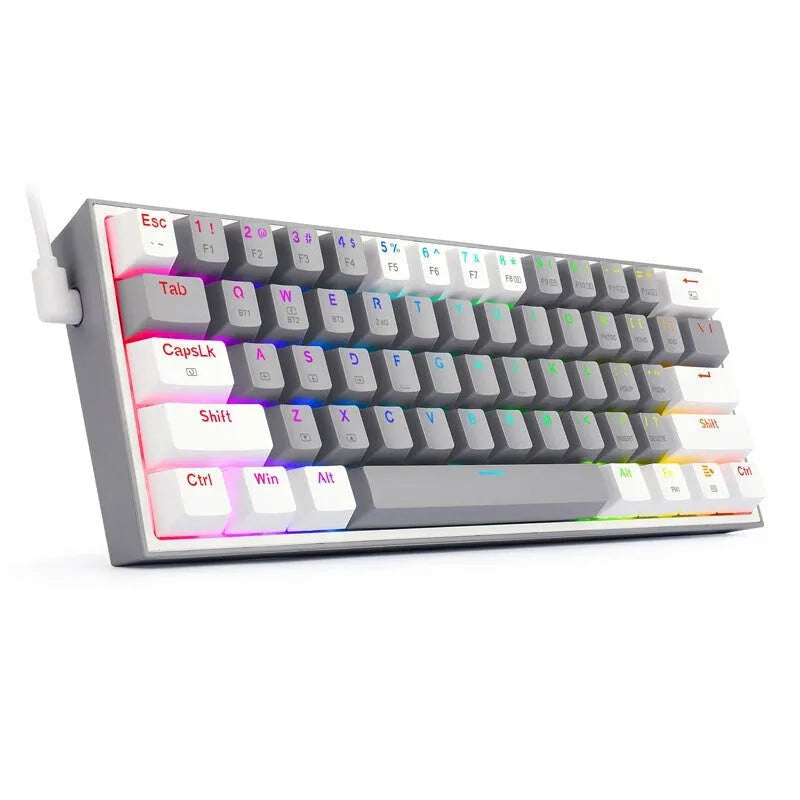 K617 wired mechanical keyboard with RGB lighting in white pink colour option