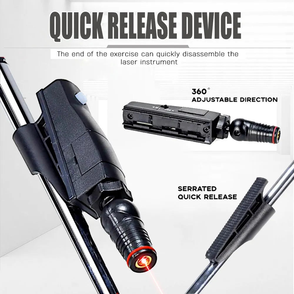 Black golf putter laser aiming sight accessory mounted on club shaft
