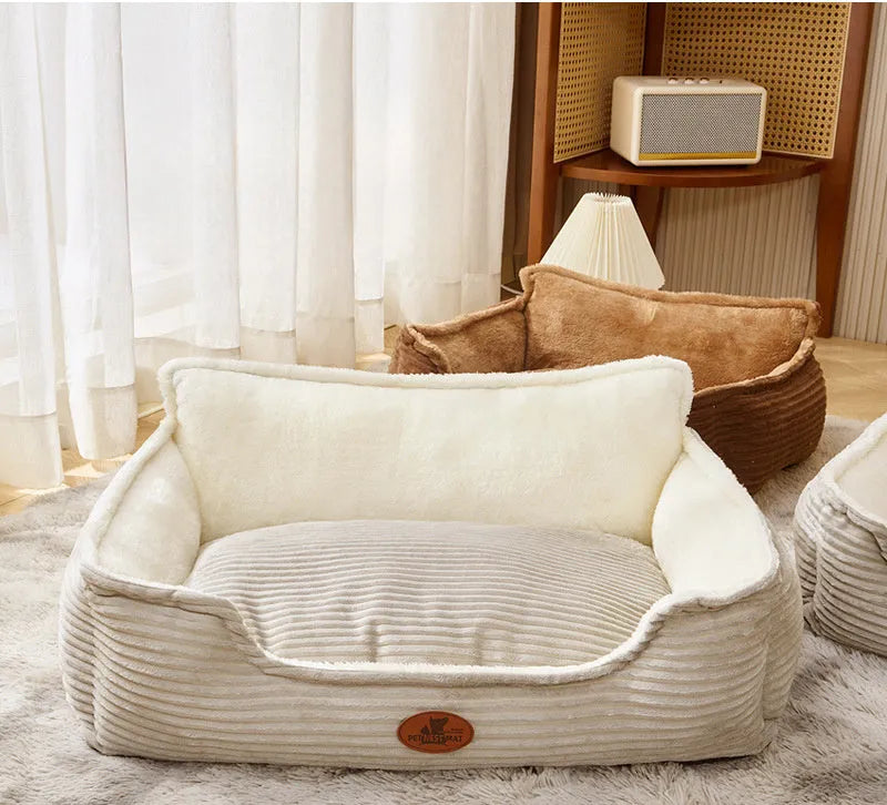Universal kennel washable bed for small and medium dogs in coffee colour