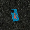 Feilin magnetic two-in-one phone case with funny cartoon illustration in blue frosted finish for iPhone