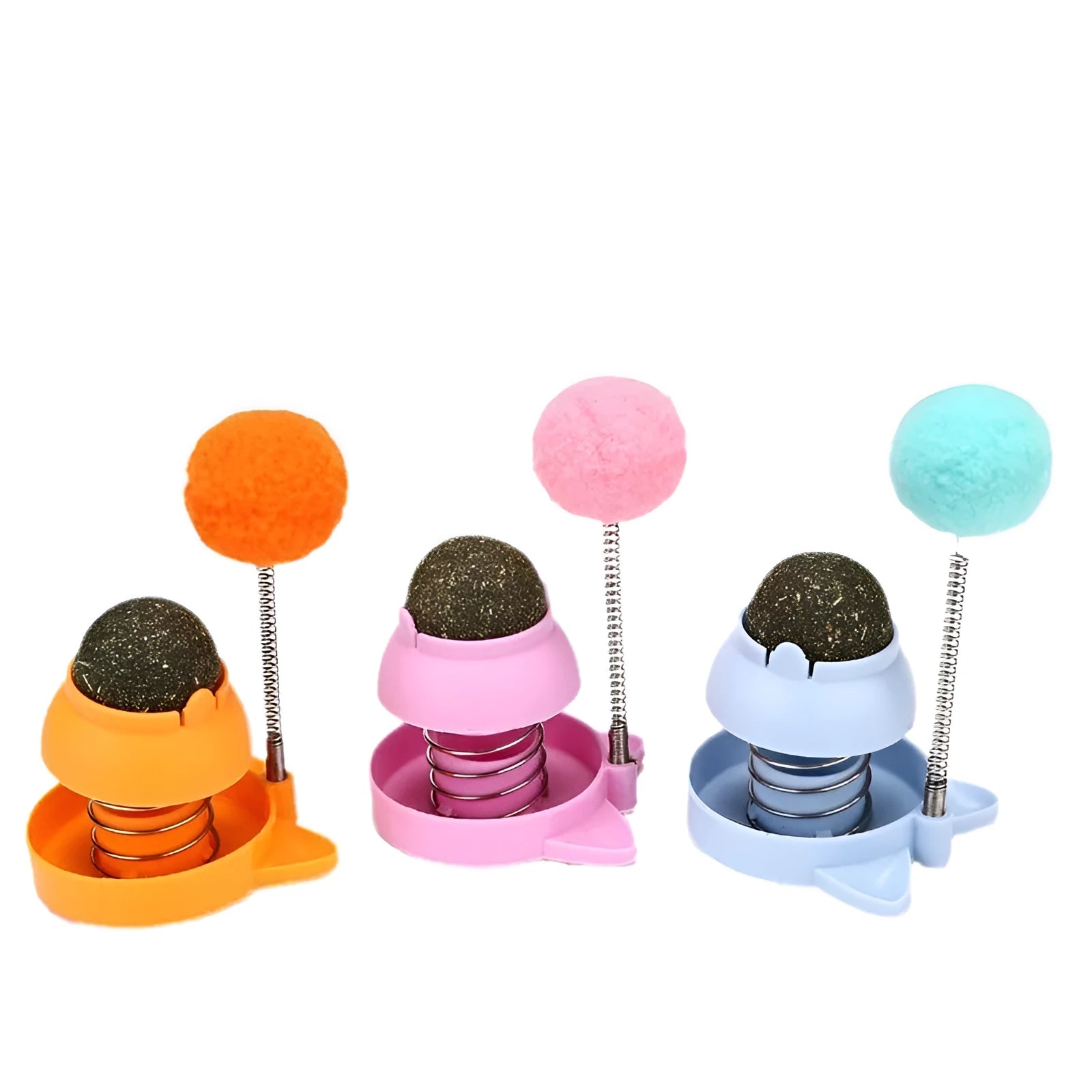 Blue lucky cat mint ball cat toy with self-moving mechanism