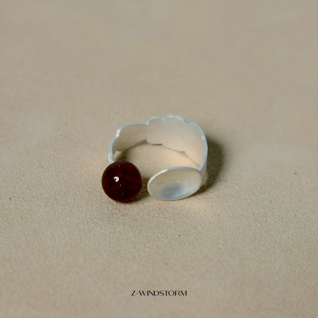 Small round spoon stewed pork design ring and bracelet set with electroplated alloy construction