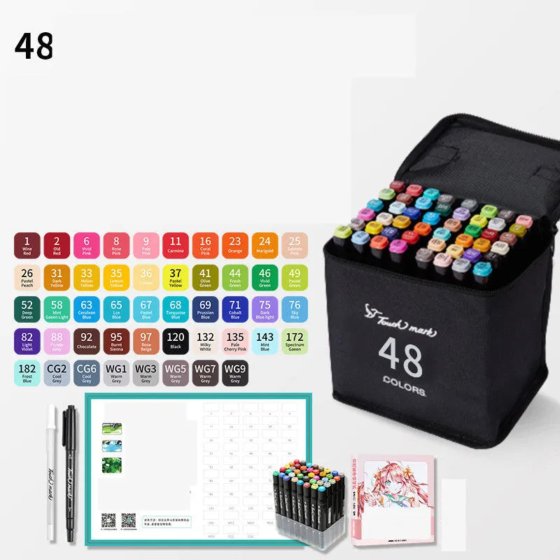 Watercolour pen set for children with 24 colours in a pencil bag, flower design