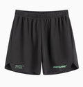 Men's grey fitness training shorts with moisture-wicking quick-dry fabric for workouts