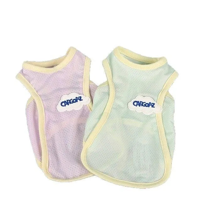 Polyester cat vest in grass green colour with sports styling
