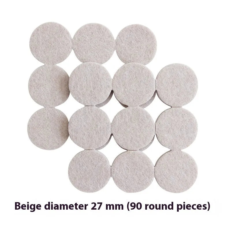 Beige plastic furniture leg stoppers in assorted square and round sizes for floor protection