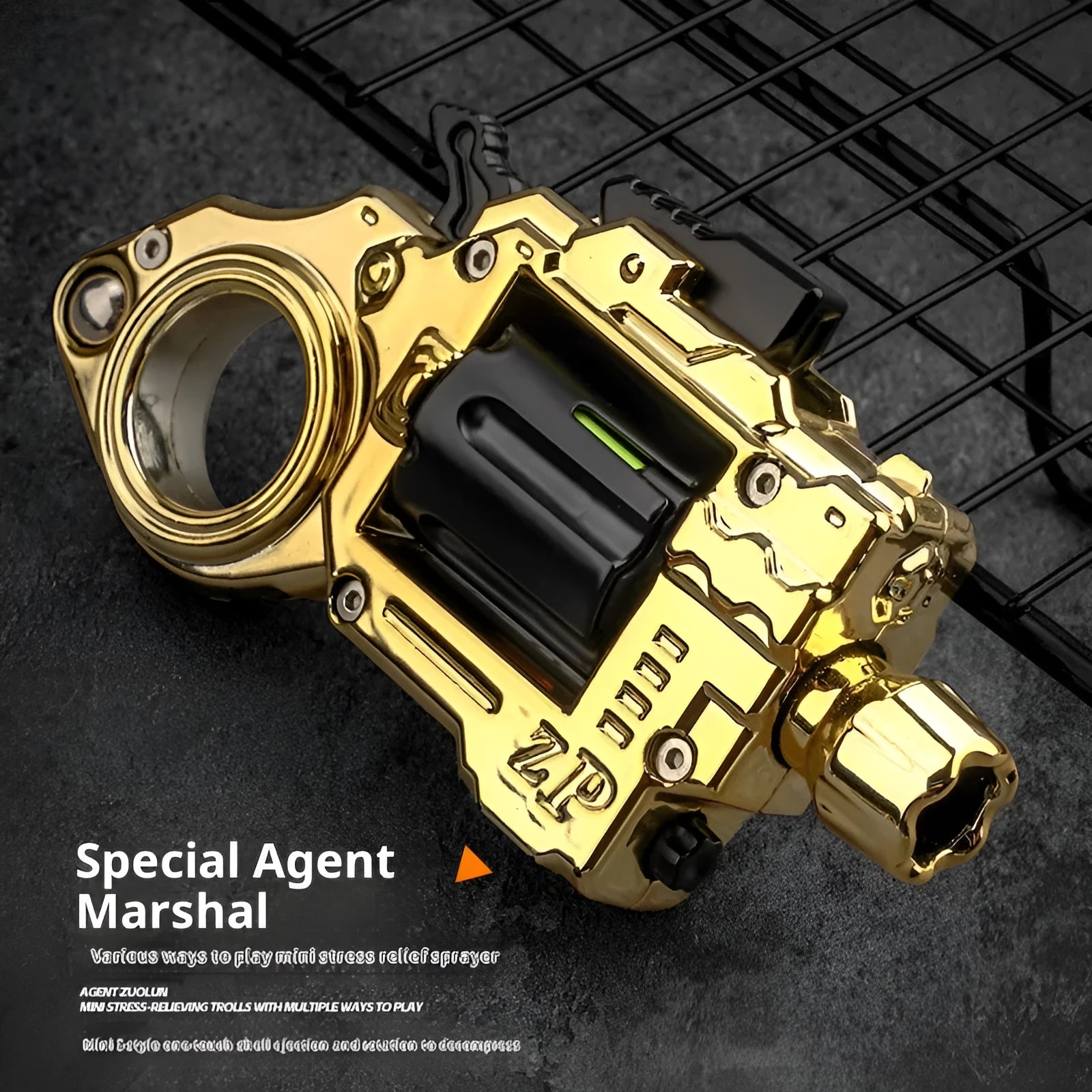 Agent Left Wheel Bailiff toy gun model in Bright Silver colour with alloy build